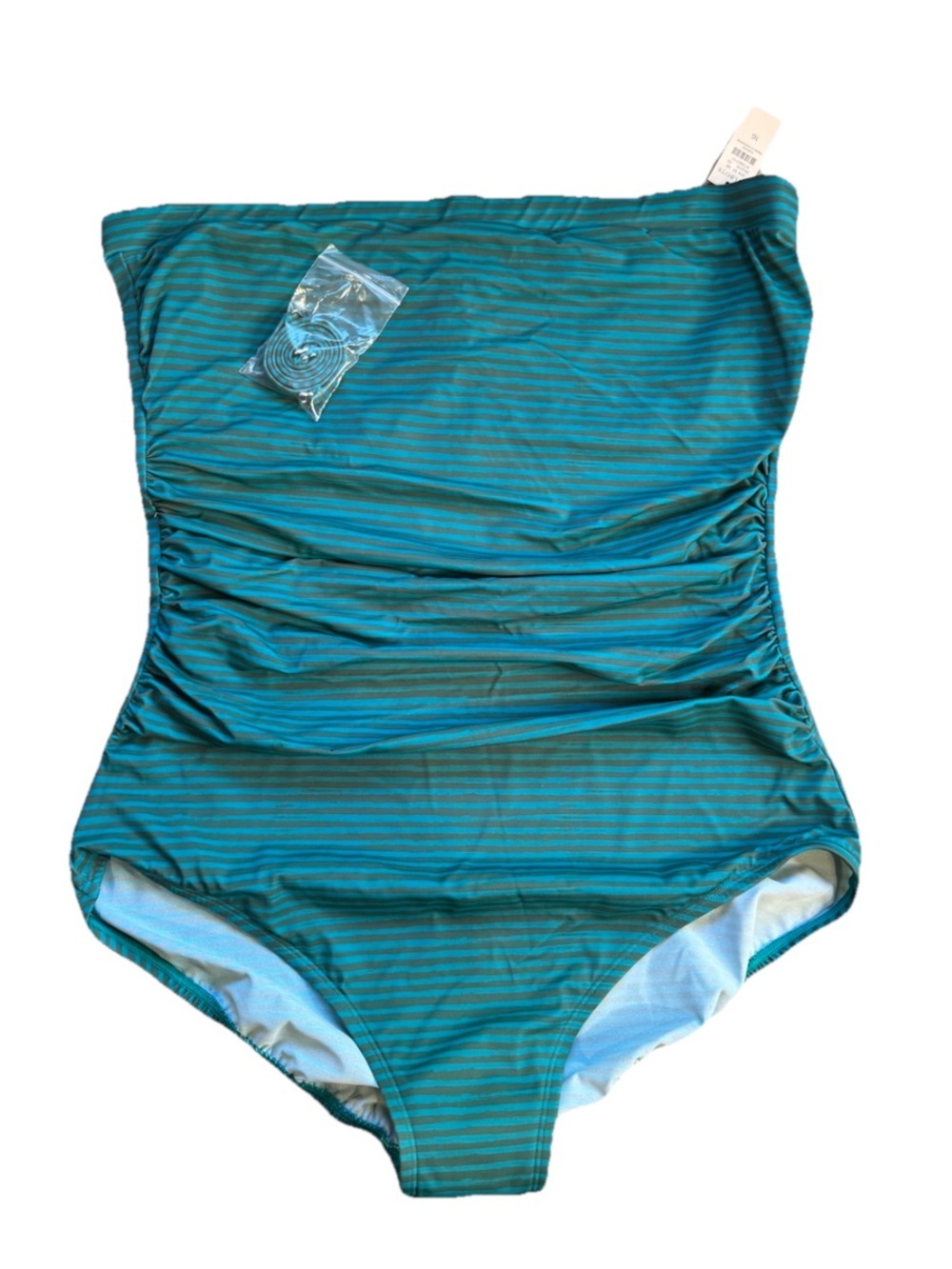 NWT Miraclesuit X Talbots AVANTI BANDEAU ONE PIECE PAINTERLY STRIPE Size 16 F12